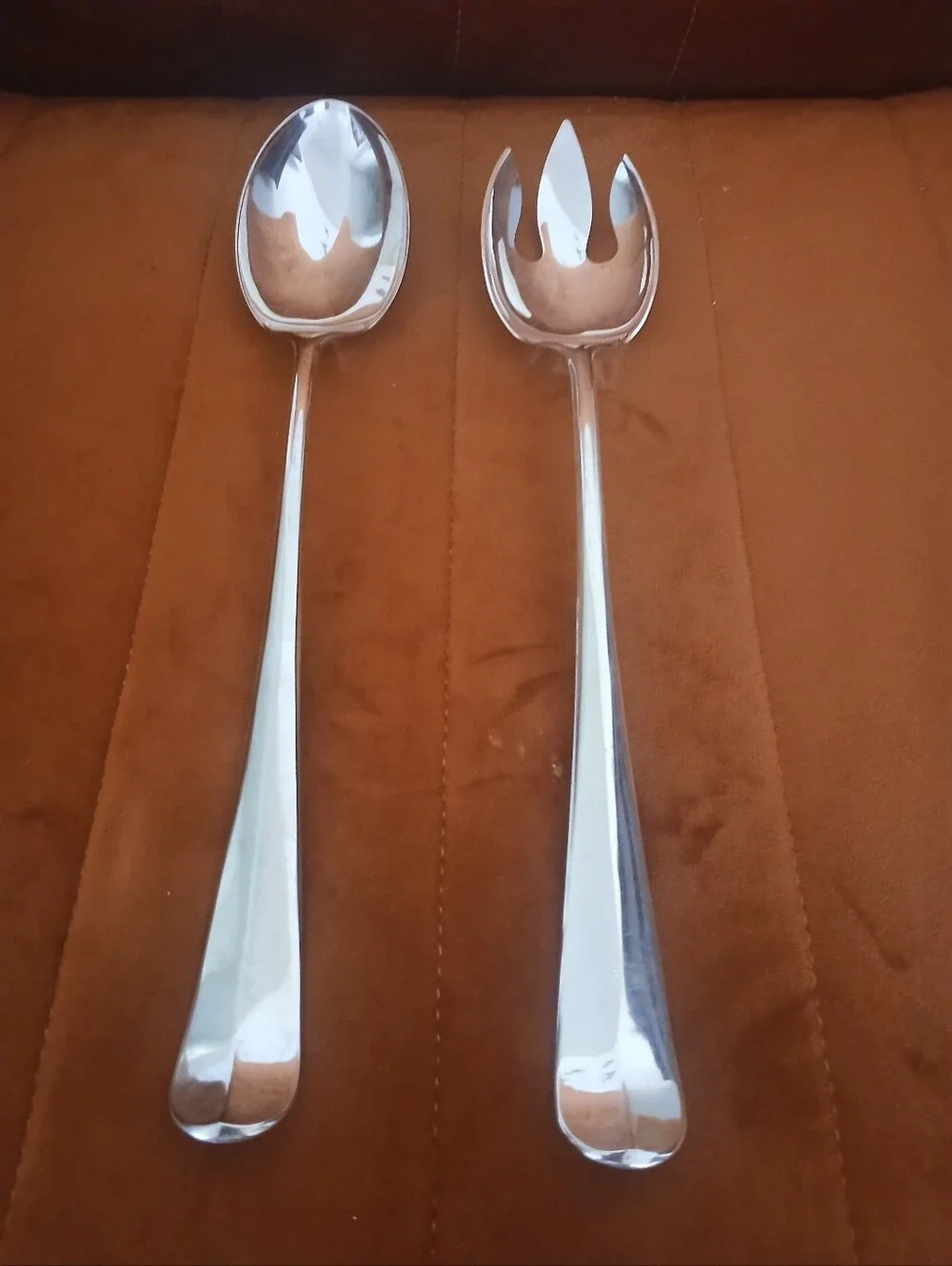 Silver Plated Serving Spoon and Fork Set